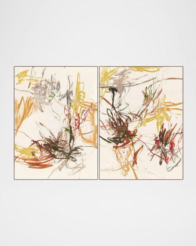 "Chasing Gold" Set of 2 Framed Giclees by Jean Kenna, 37.75" x 50.75"